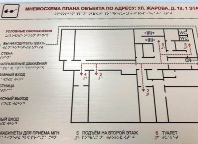 Информационно-тактильная мнемосхема 600х800 антивандальная